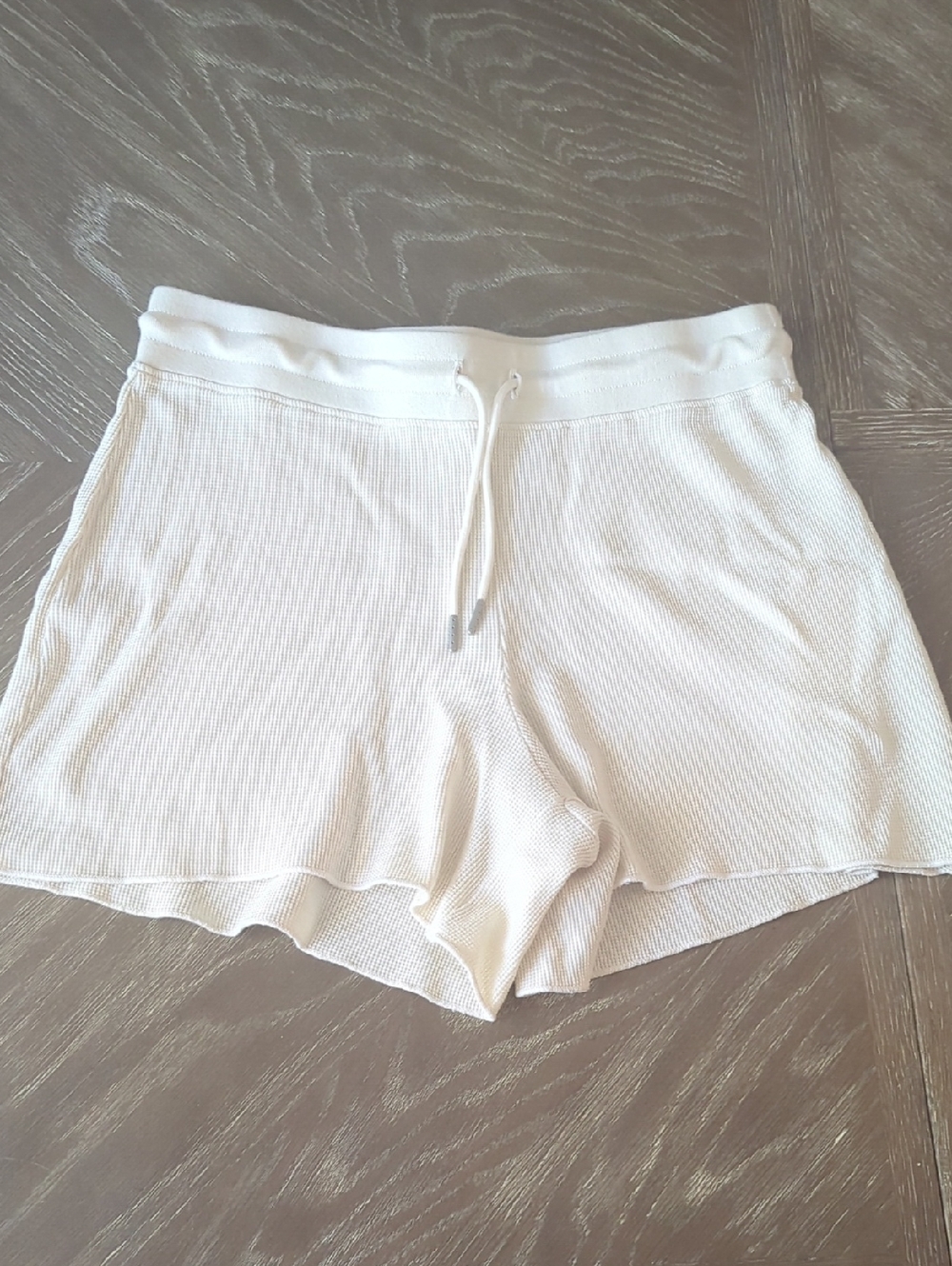 Mate The Label Waffle Drawstring Lounge Shorts - Bone
